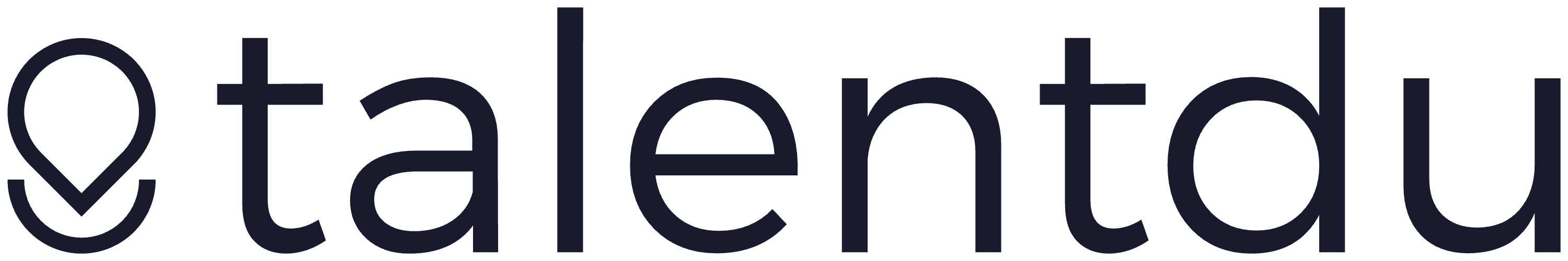 Talentdu wordmark in navy on white