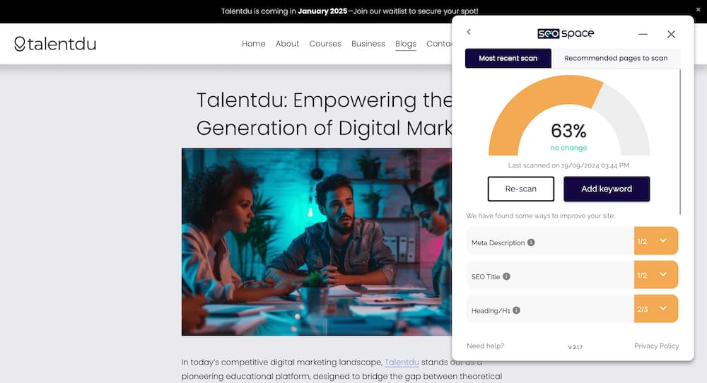 Talentdu Writing an SEO-optimized blog in under 1 hour using AI tools